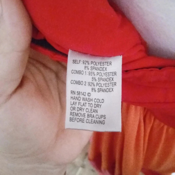 Muse Multicolor Tiered‎ Halter Style Maxi Dress Stretchy Red Orange Pink Size 12 - Picture 6 of 6